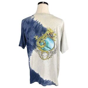 Vintage 90s JEM Sportswear Tie-Dye Dragon Graphic T-Shirt Short Sleeve Medium